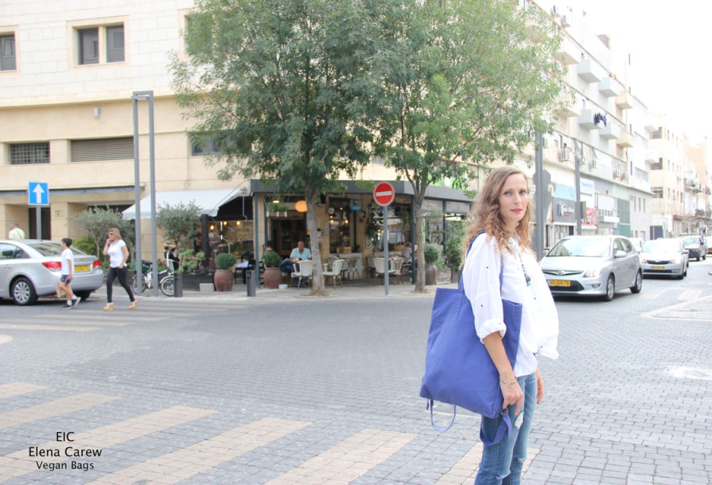 תיק צד וגב גלי כחול