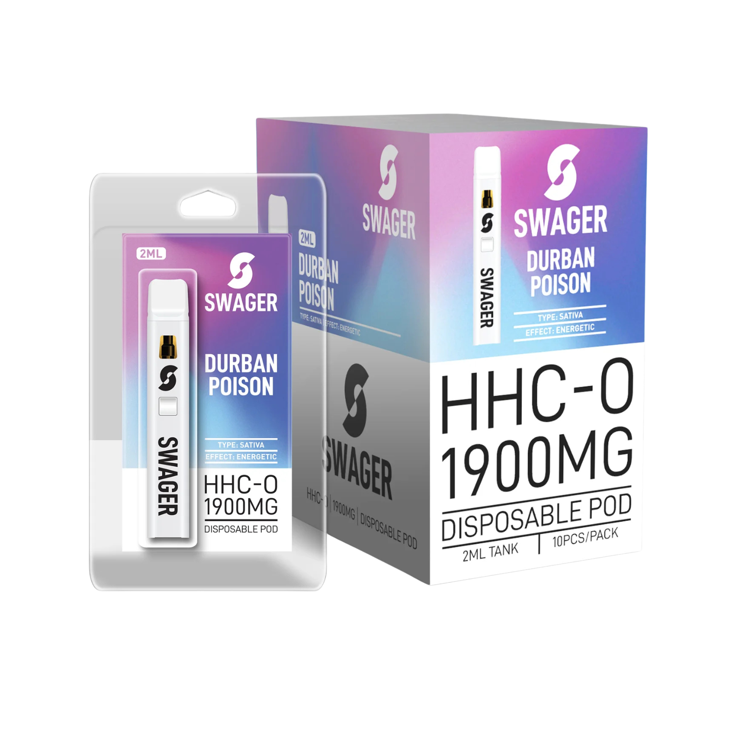 Swager HHC-O Durban Poison 1900mg 2mL Disposable Vape