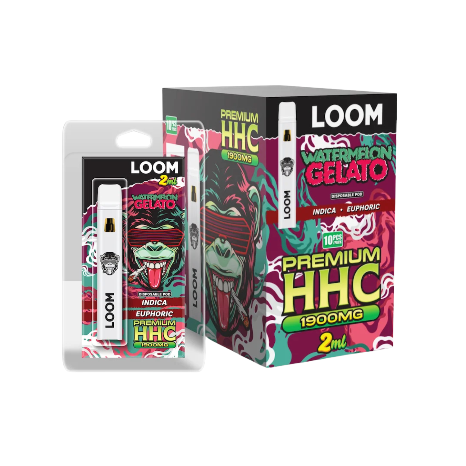LOOM HHC Watermelon Gelato 1900mg 2mL Disposable Vape