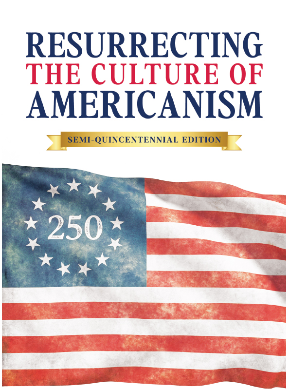 The front cover image shows a United States flag with the "250" star pattern denoting the 250th anniversary of the United States.