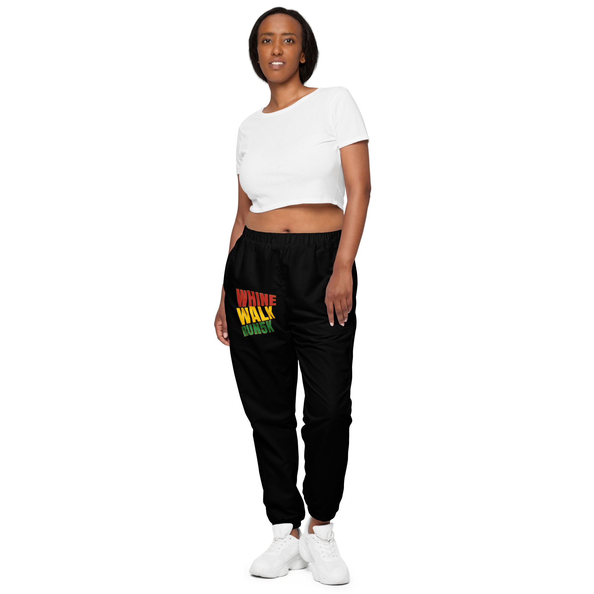 Black unisex track pants