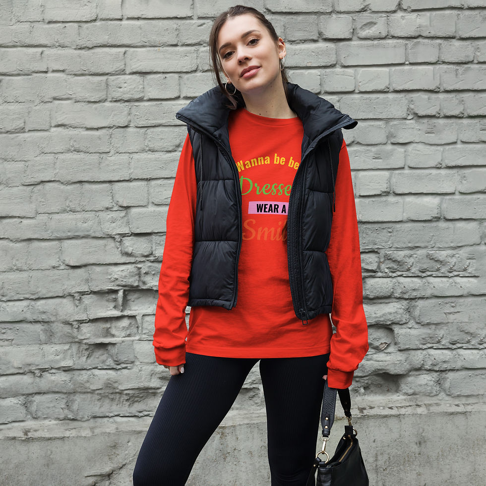 Thumbnail: Wanna be best Dressed wear a Smile Unisex Long Sleeve Tee