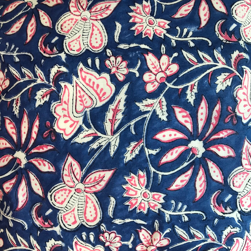 Thumbnail: Cushion Cover Set of 2- Hand Blocked Pink & White Floral