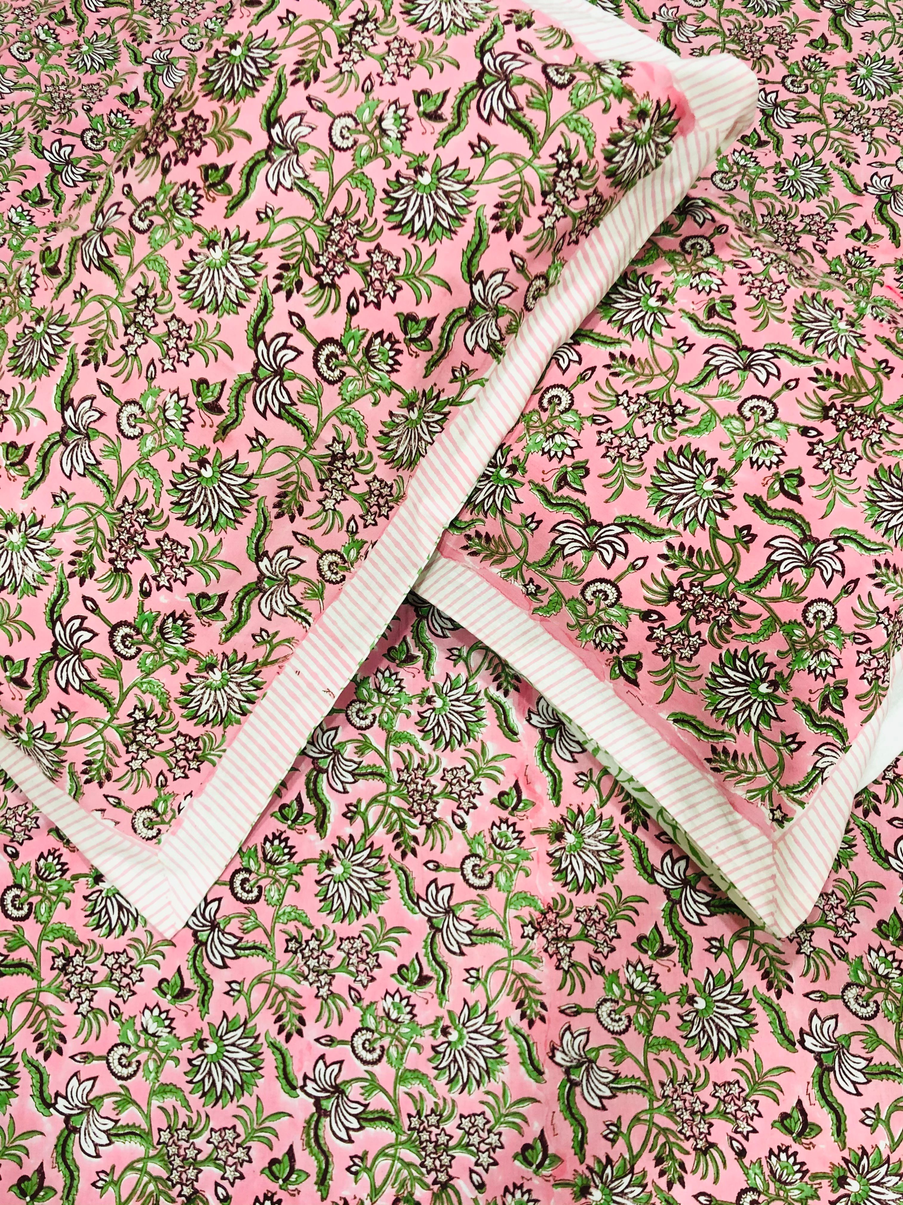 King Size Hand Blocked Double Bedsheet Set with 2 Pillow Covers