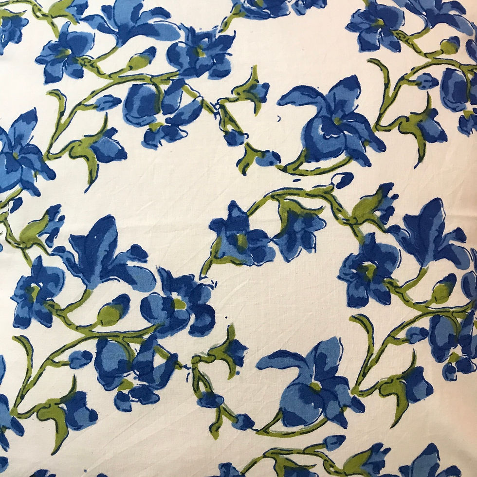 Thumbnail: Cushion Cover Set of 2- Hand Blocked Bue Jaal
