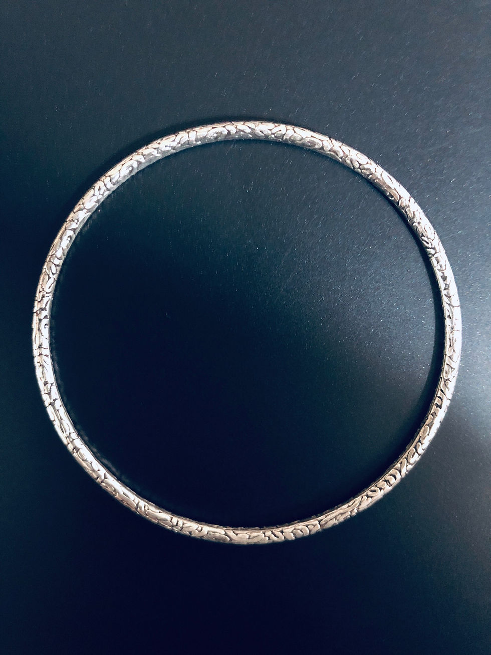 Thumbnail: 925 Sterling Silver Oxidised Bangles Dark Engraving- Set of 4