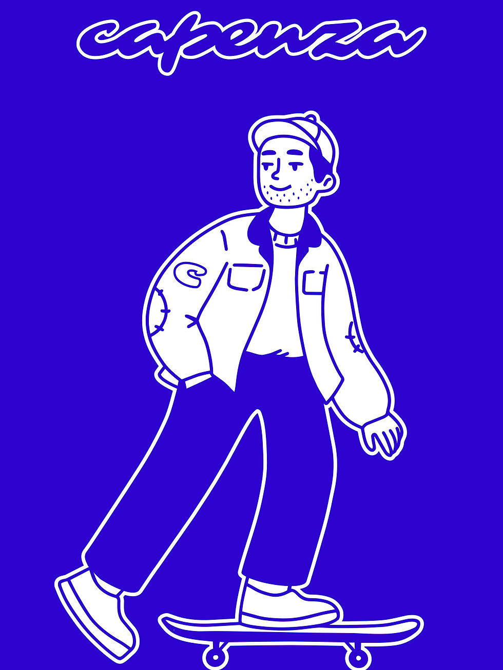 illustration of a man on a skateboard