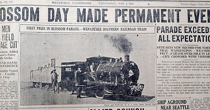 Wenatchee newspaper clipping 1921 Apple Blossom Parade