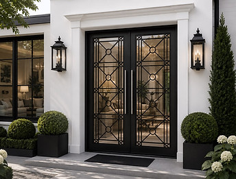 The Blackpool - Luxury Series Double Door - Elegant French Doors - Wrought Iron Entrance D
