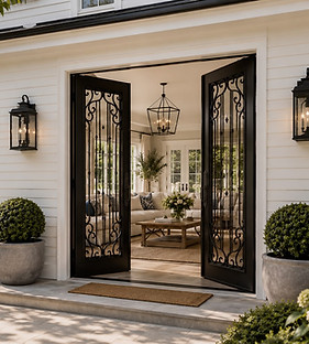 The Buckingham - Luxury Series Double Door - Elegant French Doors - Wrought Iron Entrance