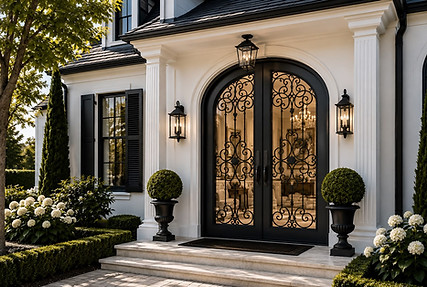 The Brighton - Luxury Series Double Door - Elegant French Doors - Wrought Iron Entrance Do