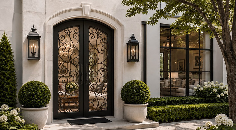 The Sussex - Luxury Series Double Door - Elegant French Doors - Wrought Iron Entrance Door
