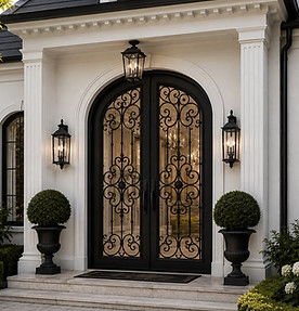 The Oxford - Luxury Series Double Door - Elegant French Doors - Wrought Iron Entrance Door
