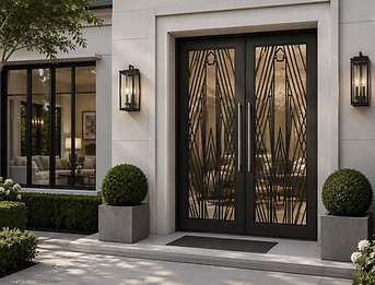 The Gatsby - Luxury Series Double Door - Elegant French Doors - Wrought Iron Entrance Door