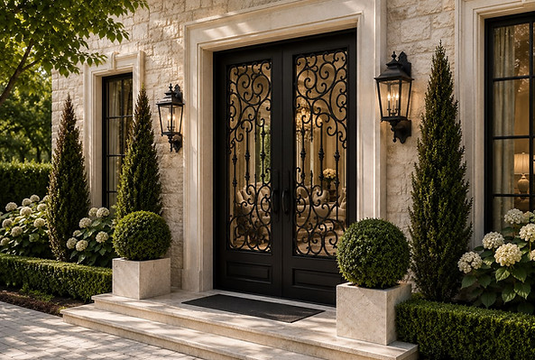 The Cumberland - Luxury Series Double Door - Elegant French Doors - Wrought Iron Entrance