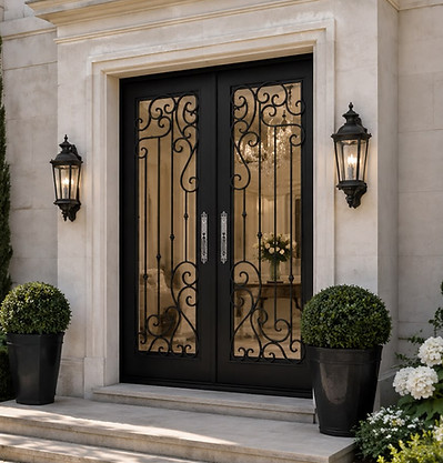 The Hampton - Luxury Series Double Door - Elegant French Doors - Wrought Iron Entrance Doo