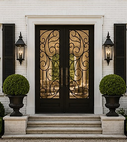 The Cornwell - Luxury Series Double Door - Elegant French Doors - Wrought Iron Entrance Do
