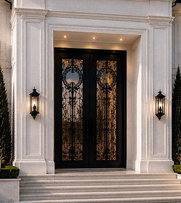 The Royal - Luxury Series Double Door - Elegant French Doors - Wrought Iron Entrance Door.