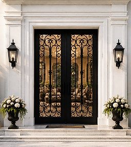 The Waterford - Luxury Series Double Door - Elegant French Doors - Wrought Iron Entrance D