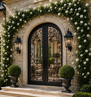 The Windsor - Luxury Series Double Door - Elegant French Doors - Wrought Iron Entrance Doo