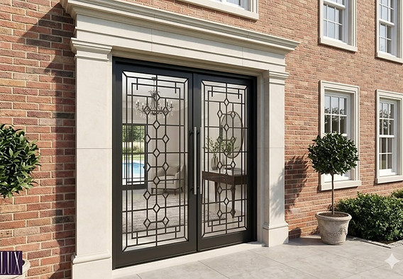 The Wiltshire - Luxury Series Double Door - Elegant French Doors - Wrought Iron Entrance D