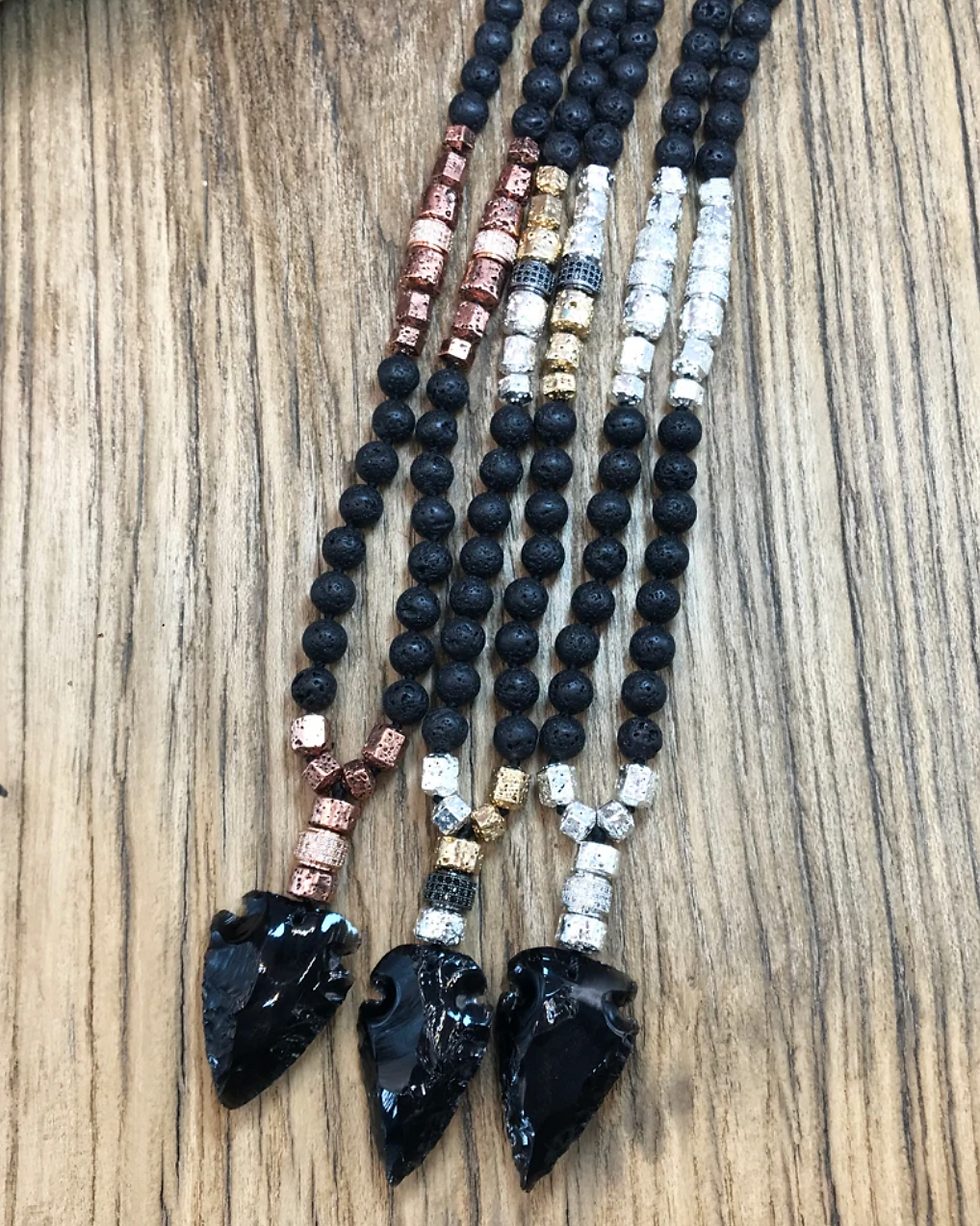 Thumbnail: Black Obsidan Arrow Pendant
