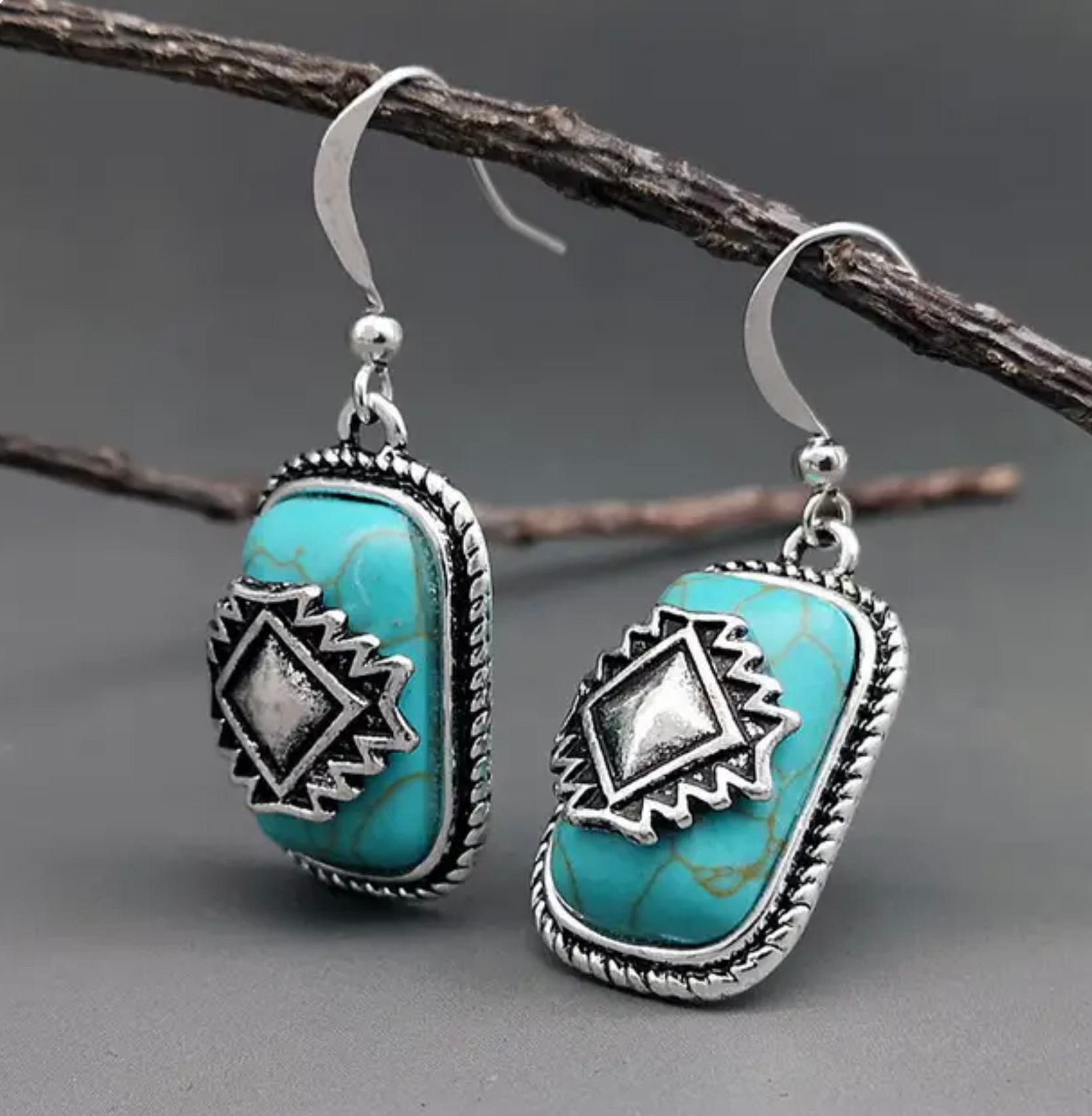 Vintage Silver Aztec Earrings