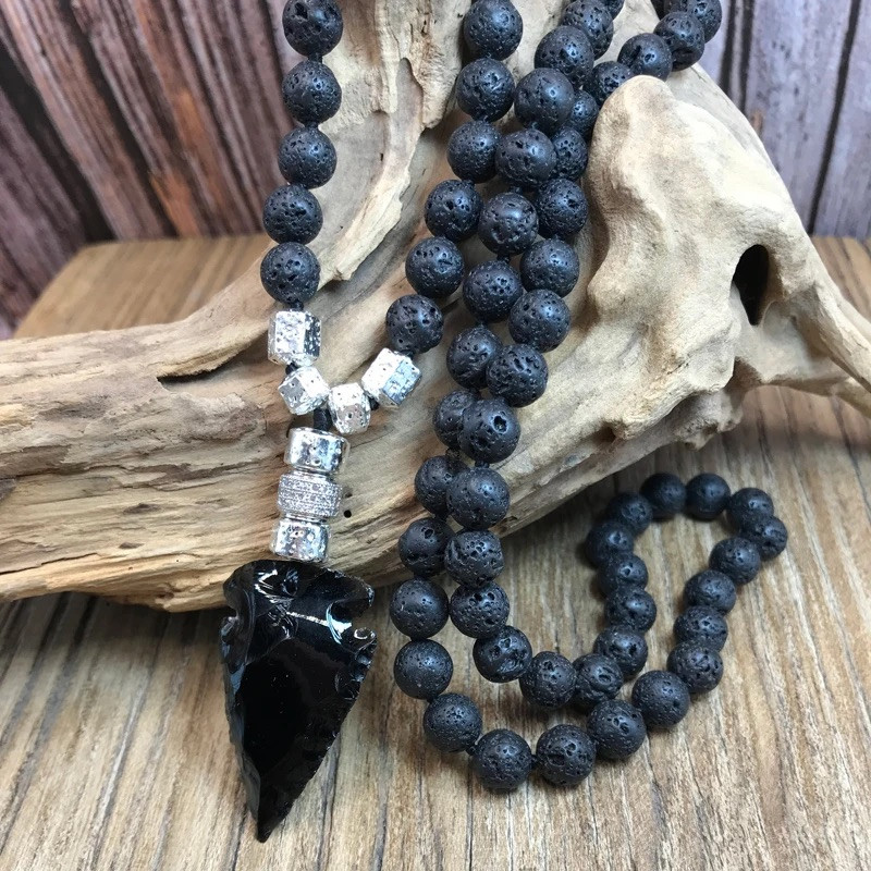 Black Obsidan Arrow Pendant