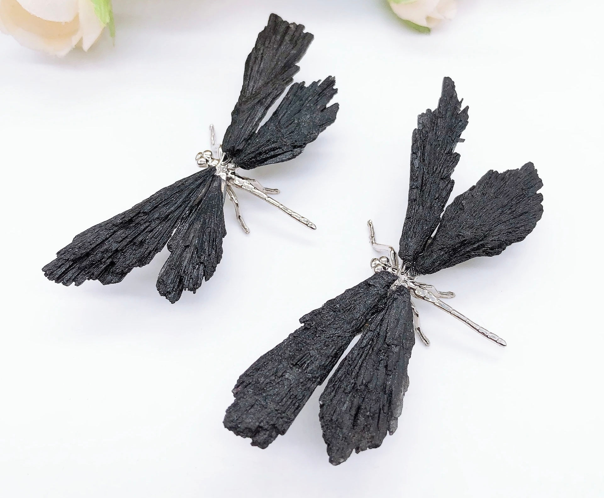 Natural Black tourmaline Dragonfly Crystal