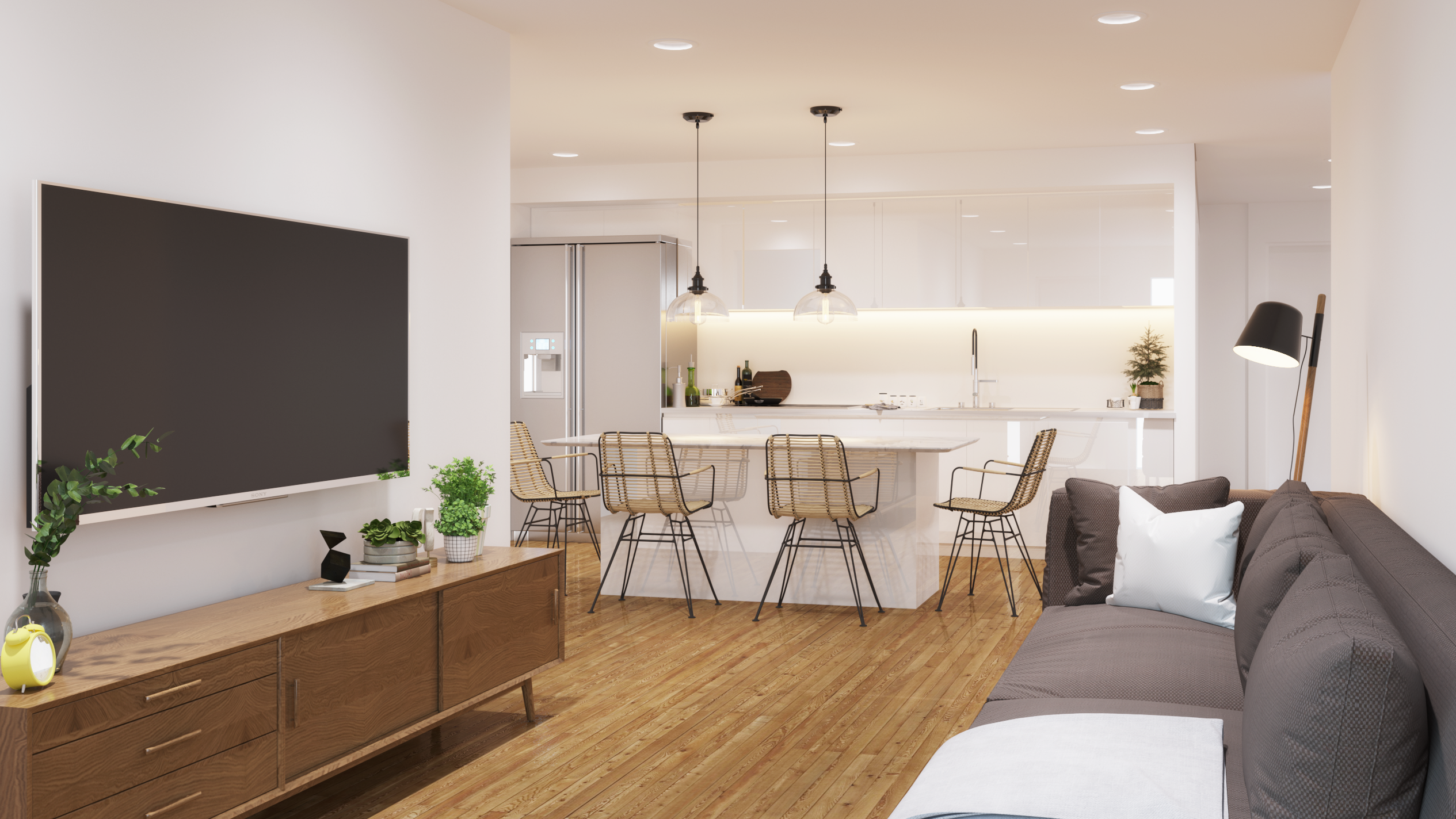 Rendering :: Basement Living Area