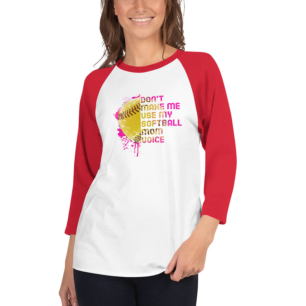 Thumbnail: Don't Make me use my softball mom voice 3/4 sleeve shirt