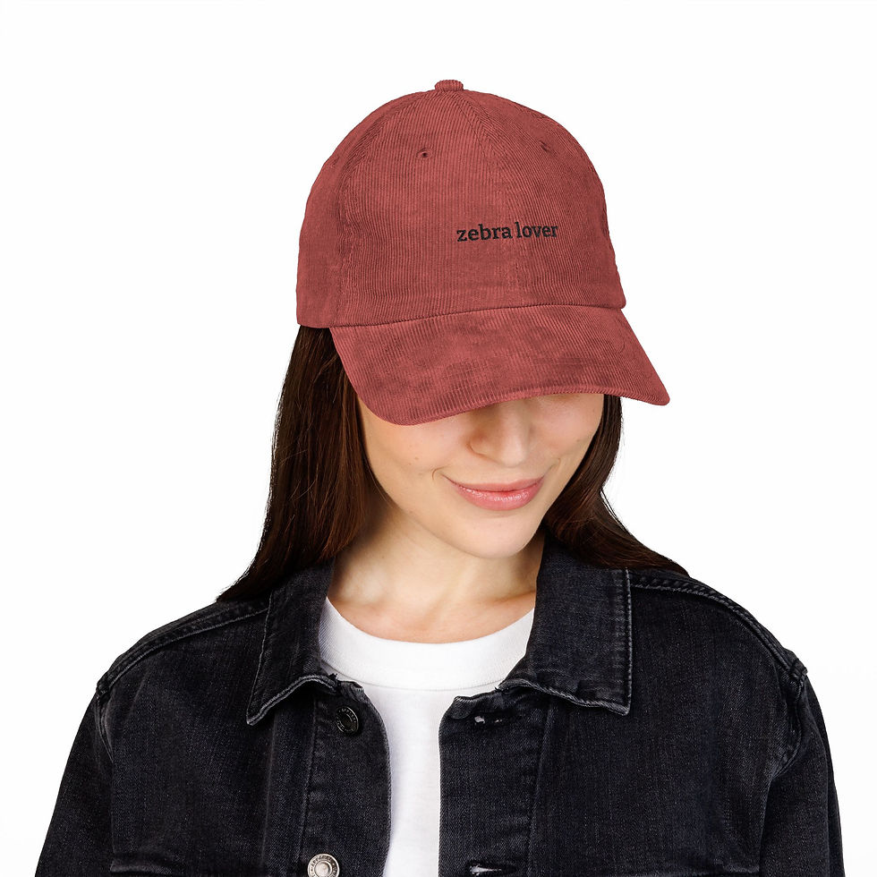 Thumbnail:  "zebra lover" Vintage Corduroy Embroidered Dad Cap