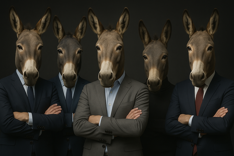 Burros vestidos de executivos