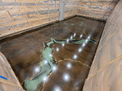 Brown and green metallic epoxy 