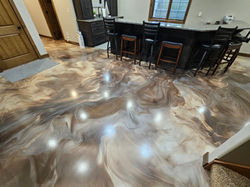 brown tones metallic epoxy floor