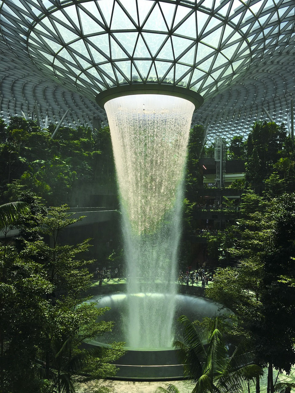 Changi Airport indoor waterfall