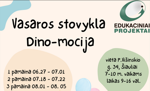 Vasaros stovykla "Dino-mocija"