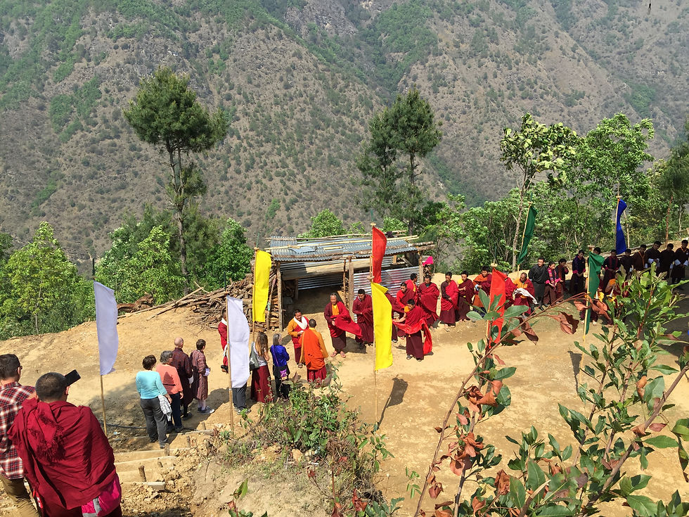 Villagers welcoming visitors