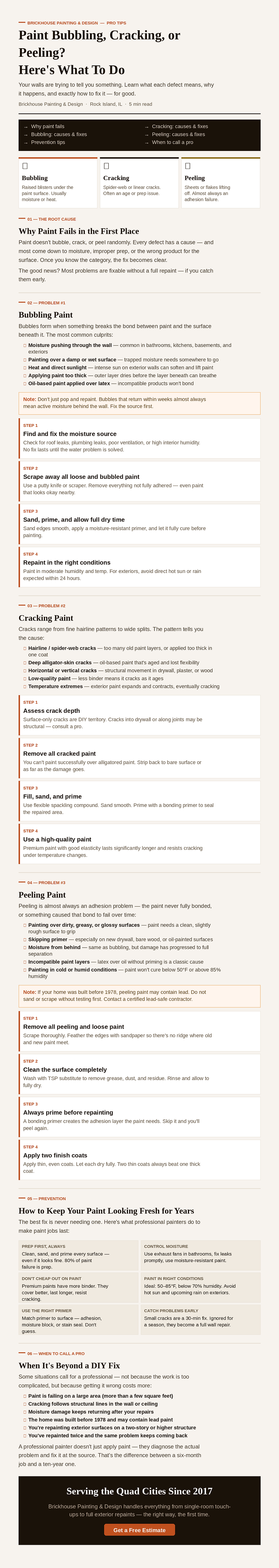 Paint Bubbling, Cracking, or Peeling?Here's What To Do