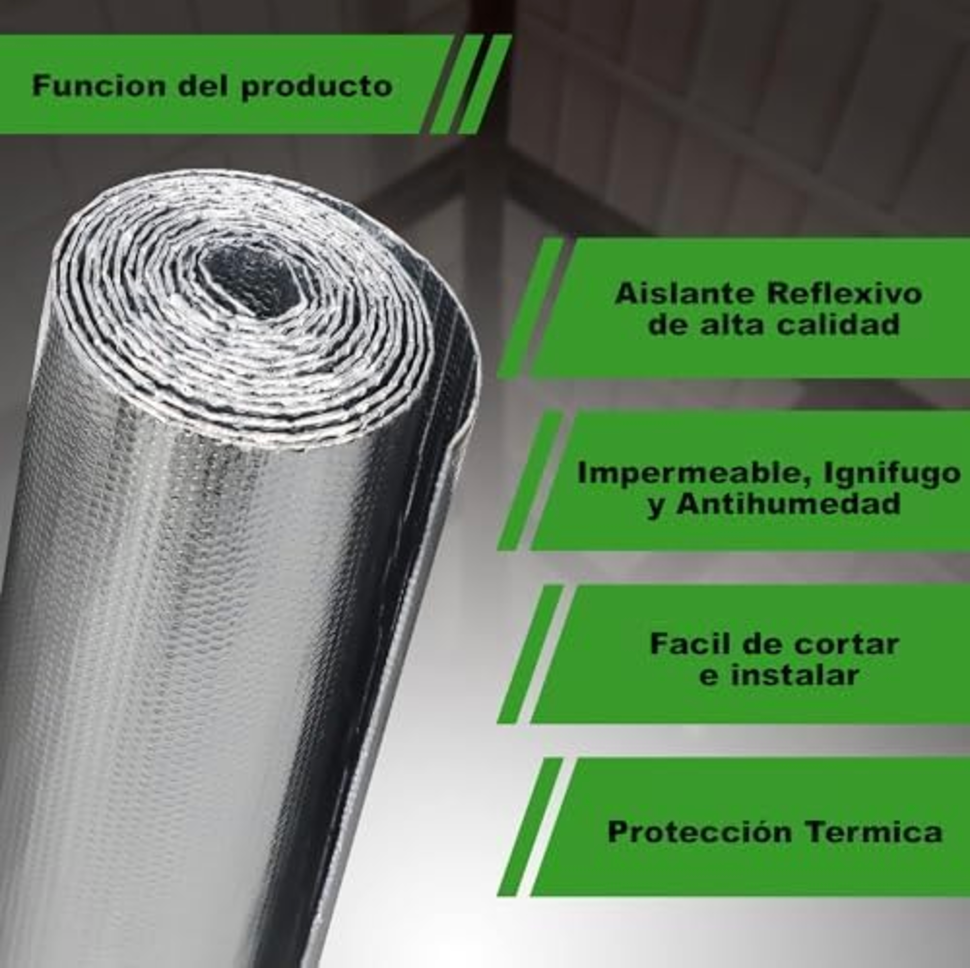 Miniatura: AISLANTE TÉRMICO PARA RADIADOR | 100% ALUMINIO|[ 0.60 X 2.5m+ (1,5m²) + 2 cintas