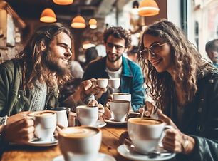 several real People enjoying coffee in a bright cafe.jpg