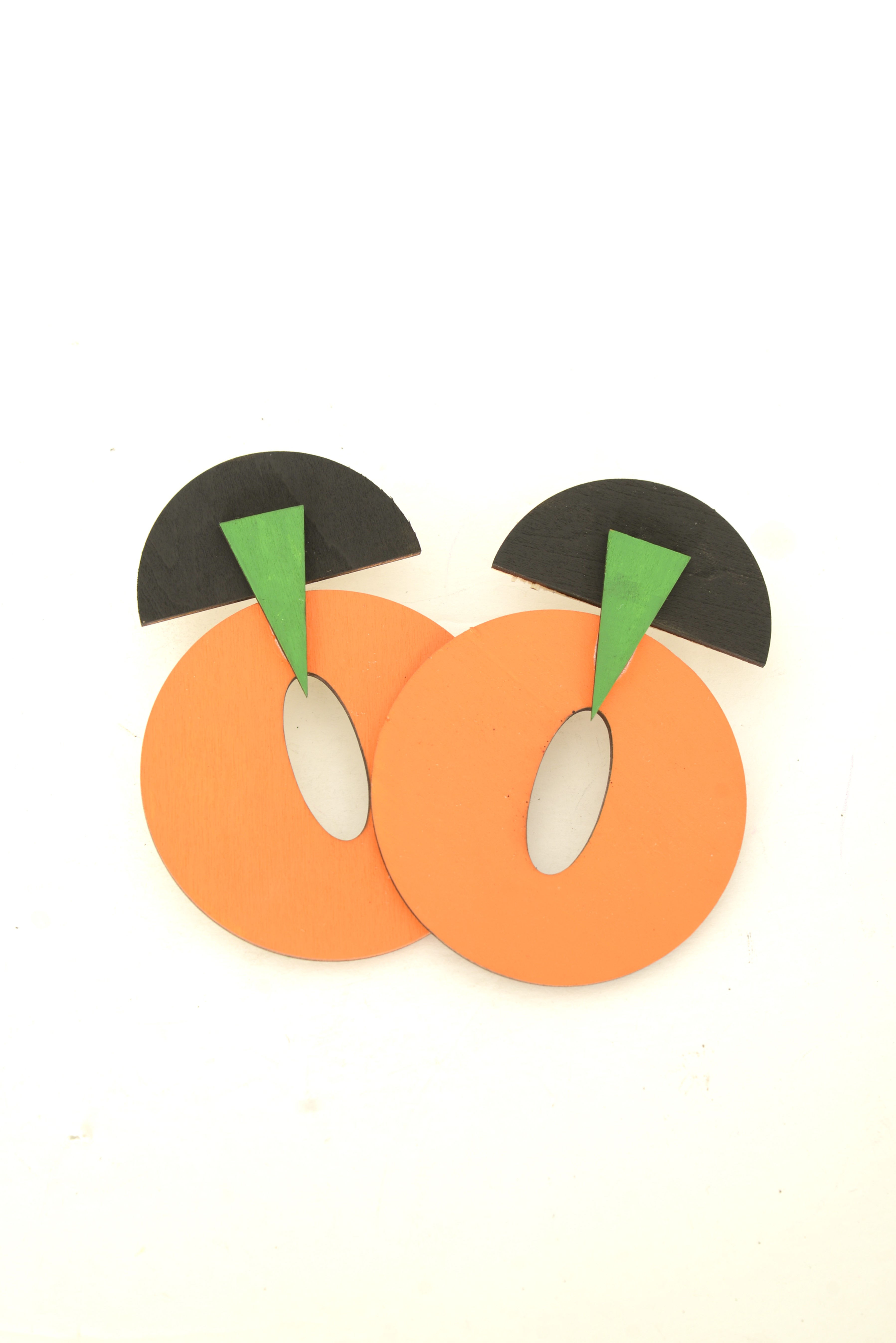 Orange and Black statement Earrings