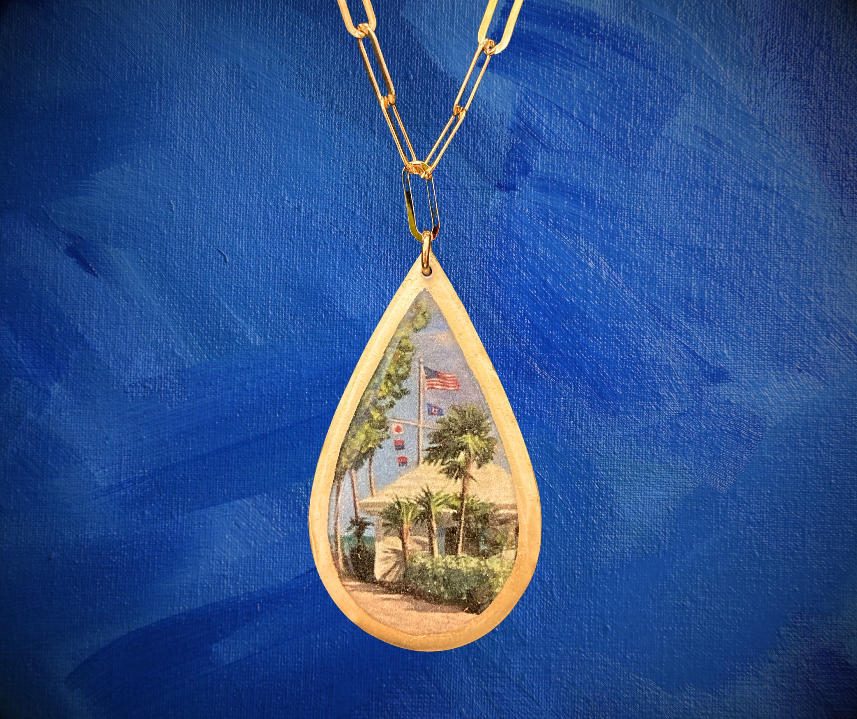 Pathway to the Point Teardrop Pendant Necklace