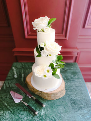 white wedding cake