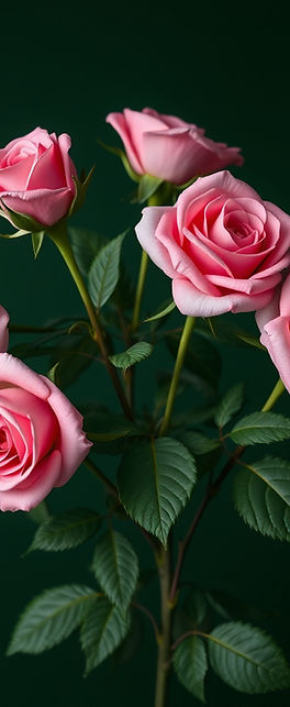 pink roses with plan dark green background.jpg