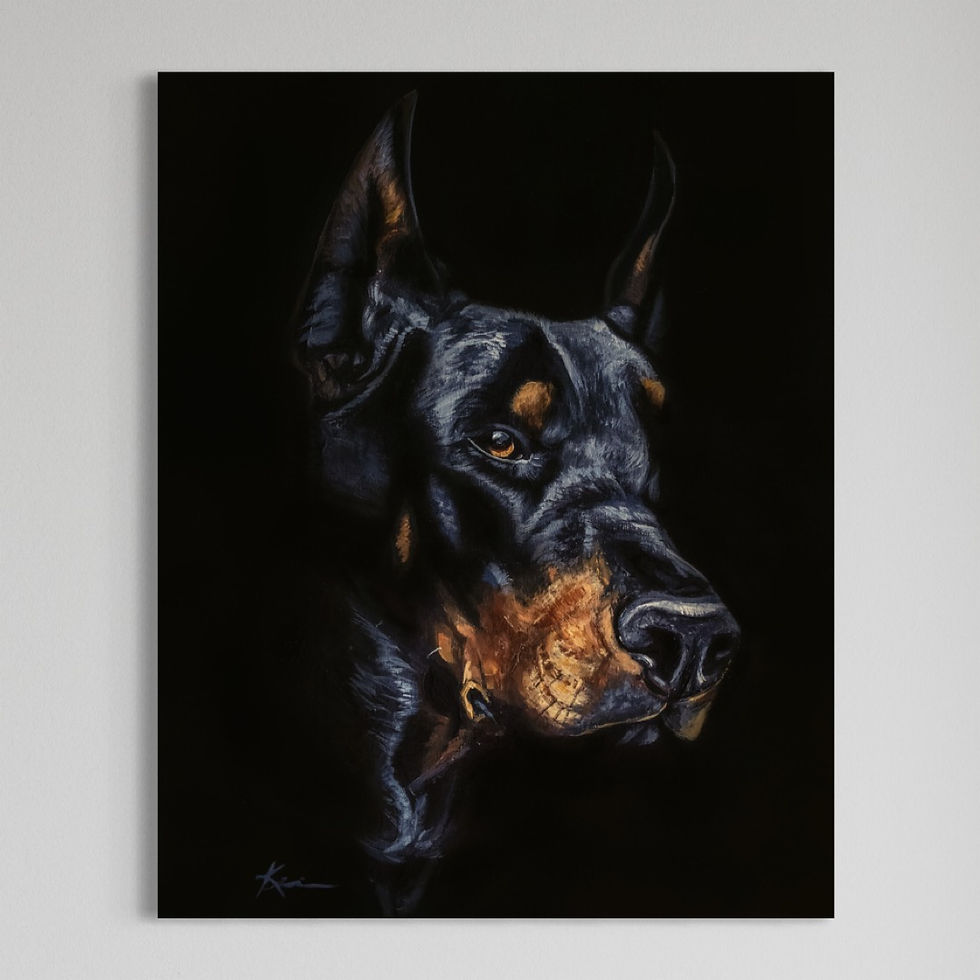Thumbnail: Doberman Pinscher, 8x10 Acrylic on a Wood Panel **UNFRAMED
