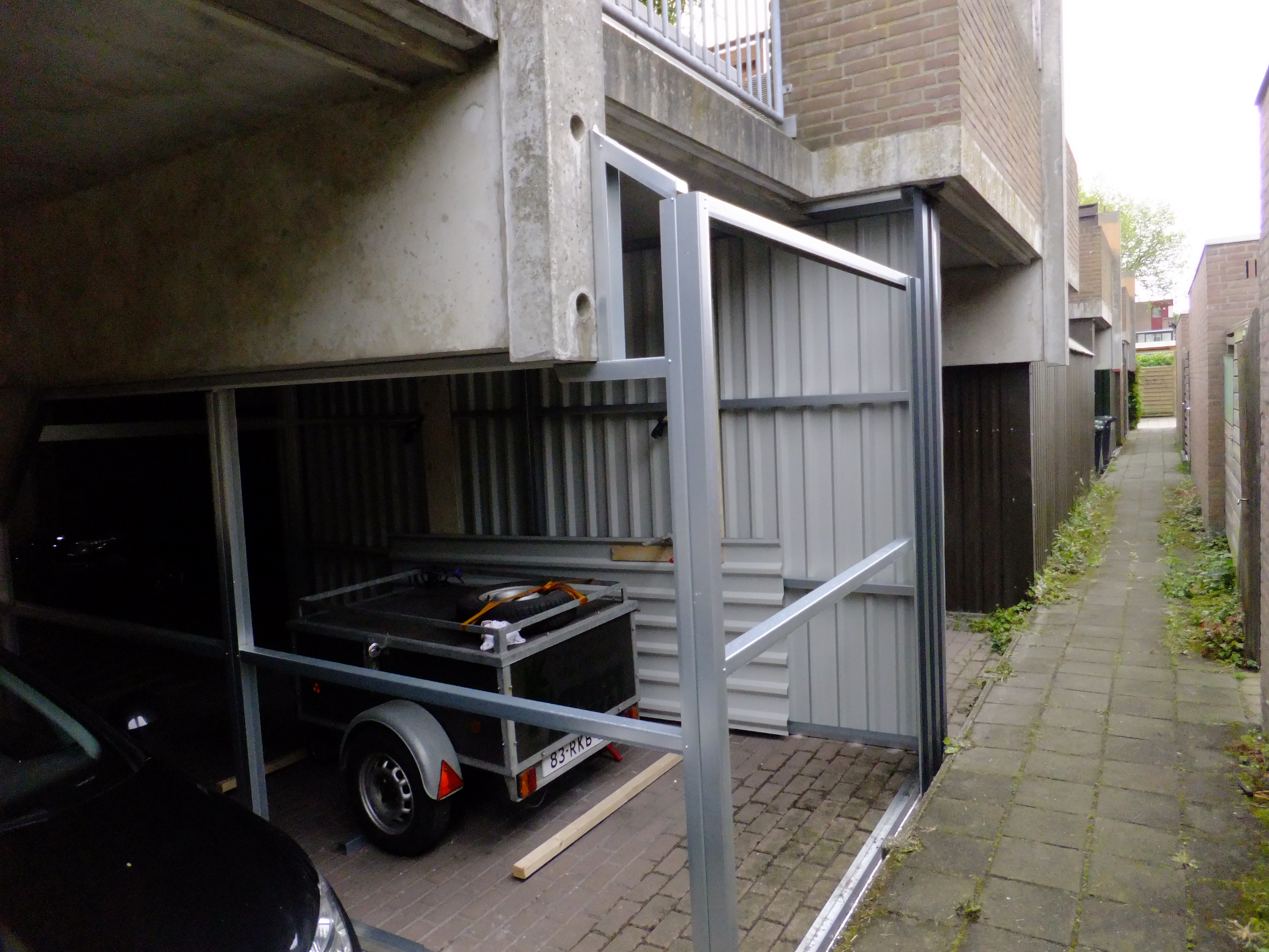 Garagebox in aanbouw