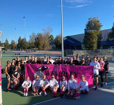 Wembley Netball Club in Breast cancer awareness round during Perth Netball Association winter netball competition at Matthews Netball Centre