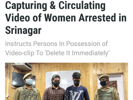 Two Persons Accused of Capturing & circulating video of women Arrested in Srinagar