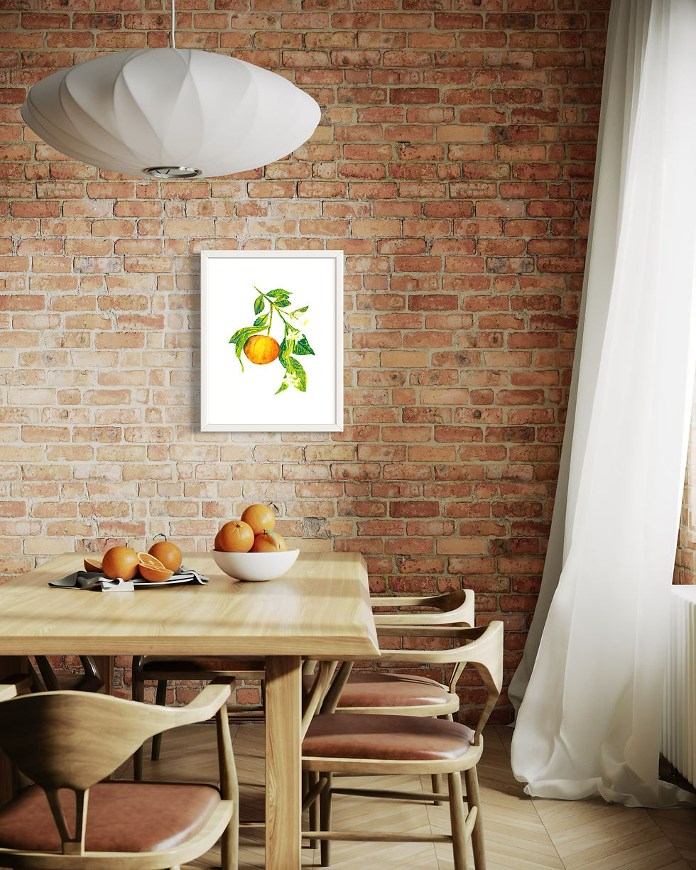 Thumbnail: Orange Floral Fruit Art Print 